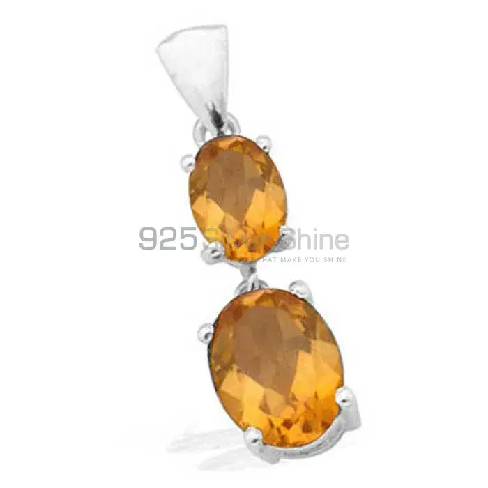 Best Quality Citrine Gemstone Pendants Suppliers In 925 Fine Silver Jewelry 925SP1550_0