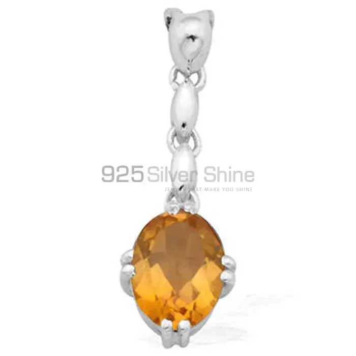 Best Quality Citrine Gemstone Pendants Suppliers In 925 Fine Silver Jewelry 925SP1600