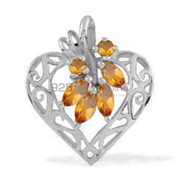 Best Quality Citrine Gemstone Pendants Suppliers In 925 Fine Silver Jewelry 925SP1650