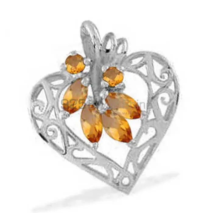 Best Quality Citrine Gemstone Pendants Suppliers In 925 Fine Silver Jewelry 925SP1650_0