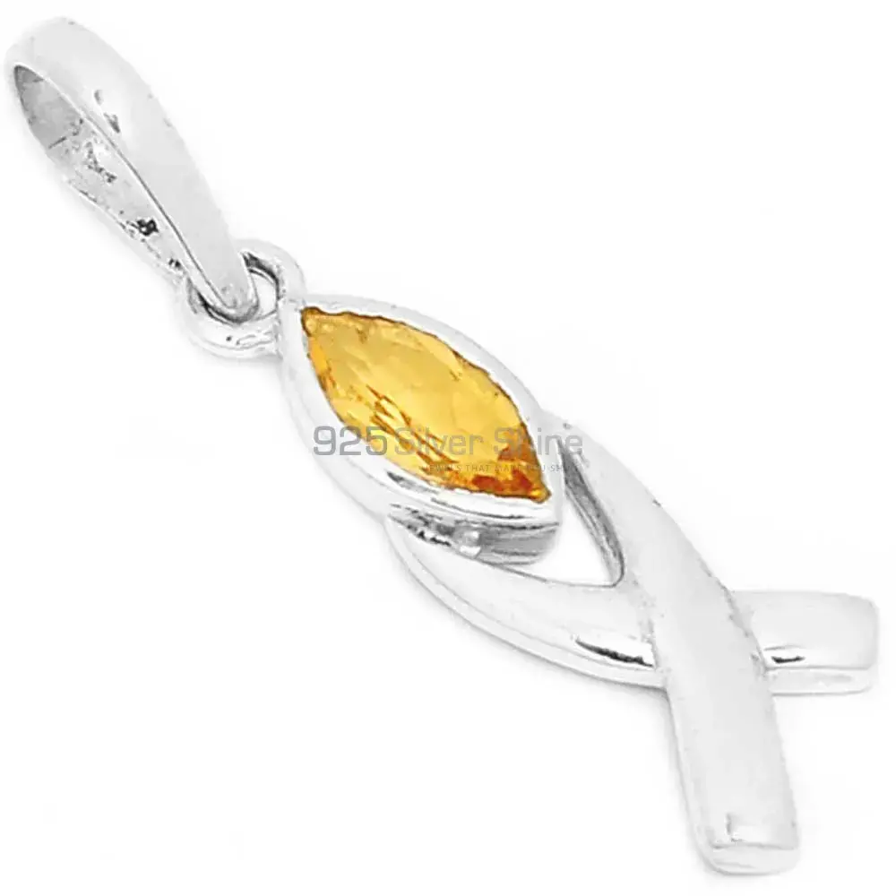 Citrine Gemstone Pendants In 925 Fine Silver Jewelry 925SP283-4