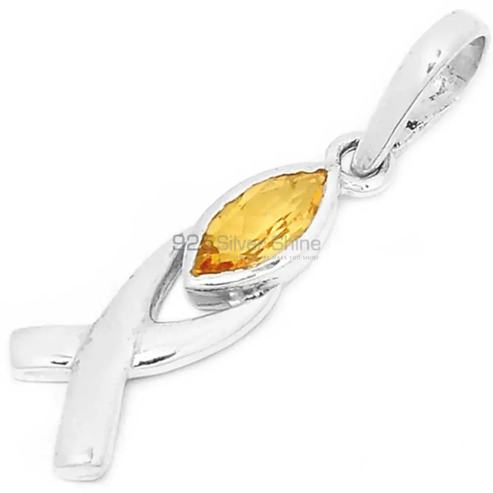 Best Quality Citrine Gemstone Pendants Suppliers In 925 Fine Silver Jewelry 925SP283-4_0