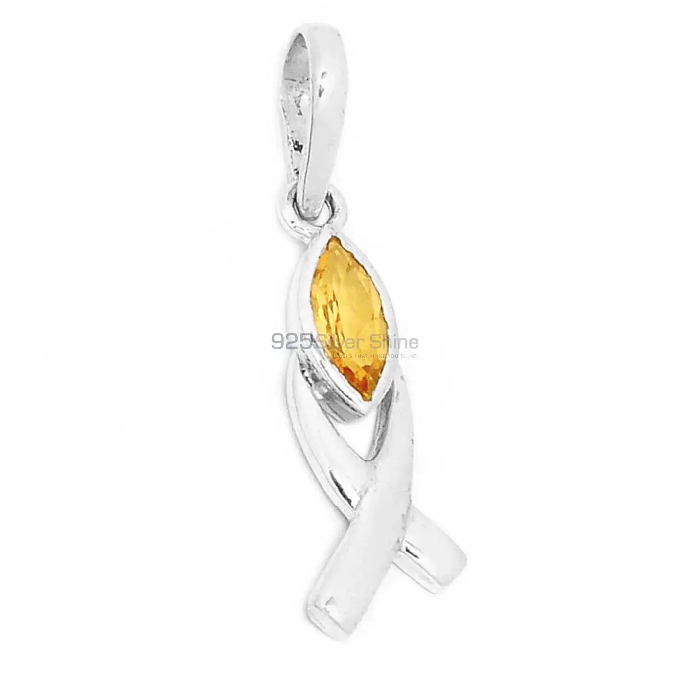 Best Quality Citrine Gemstone Pendants Suppliers In 925 Fine Silver Jewelry 925SP283-4_1
