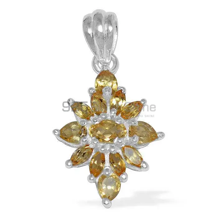 Best Quality Citrine Gemstone Pendants Wholesaler In Fine Sterling Silver Jewelry 925SP1513