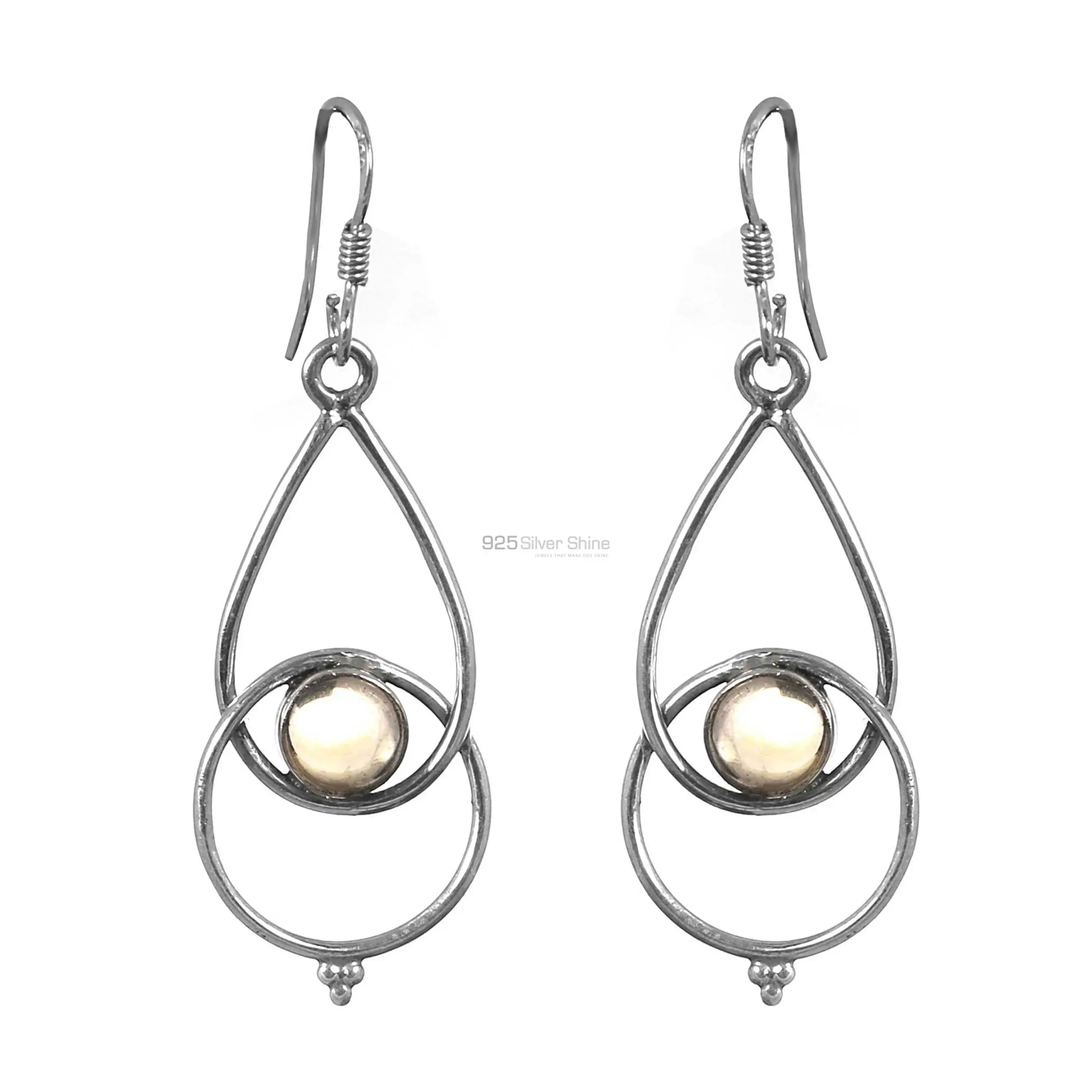 Citrine Semi Precious Gemstone Earring In Sterling Silver Jewelry 925SE158_0