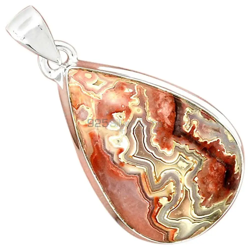 Best Quality Crazy Lace Agate Gemstone Pendants Suppliers In 925 Fine Silver Jewelry 925SP128_14