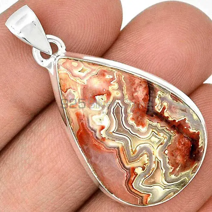Best Quality Crazy Lace Agate Gemstone Pendants Suppliers In 925 Fine Silver Jewelry 925SP128_1