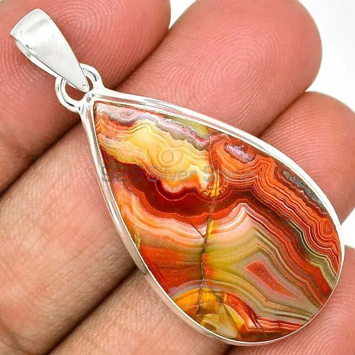 Best Quality Crazy Lace Agate Gemstone Pendants Suppliers In 925 Fine Silver Jewelry 925SP128_2