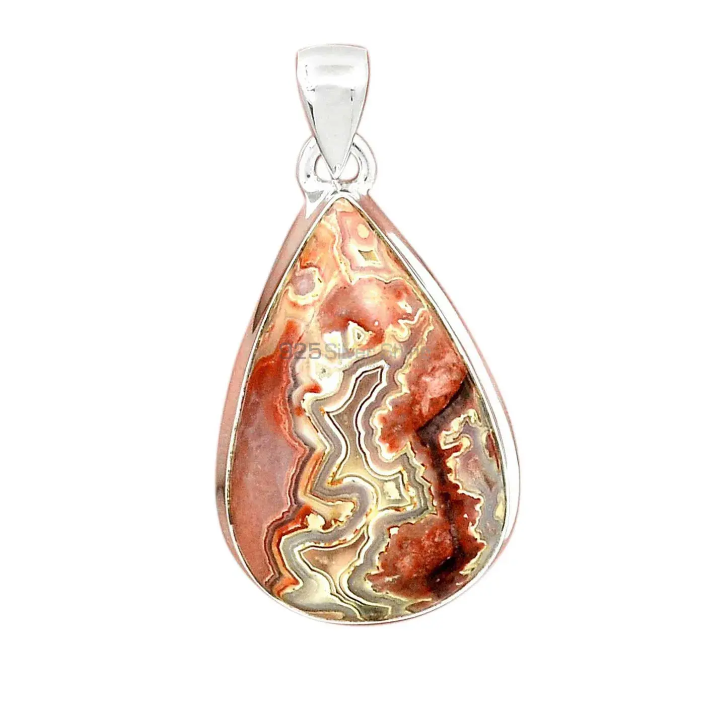 Best Quality Crazy Lace Agate Gemstone Pendants Suppliers In 925 Fine Silver Jewelry 925SP128_6