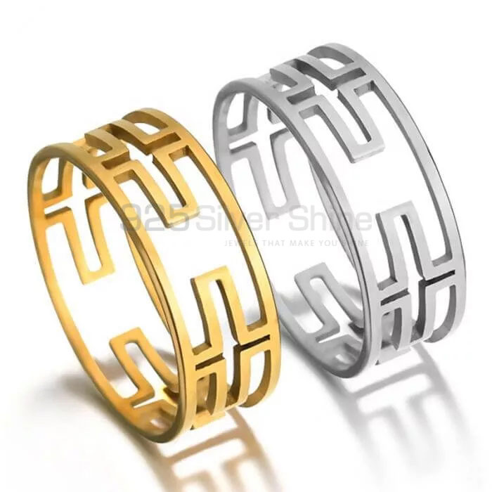 Cross Wedding Band Ring In 925 Sterling Silver CRMR76