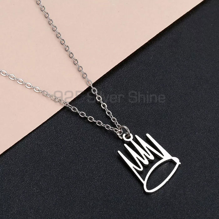 Best Quality Crown Sterling Silver Necklace CRMN84_1