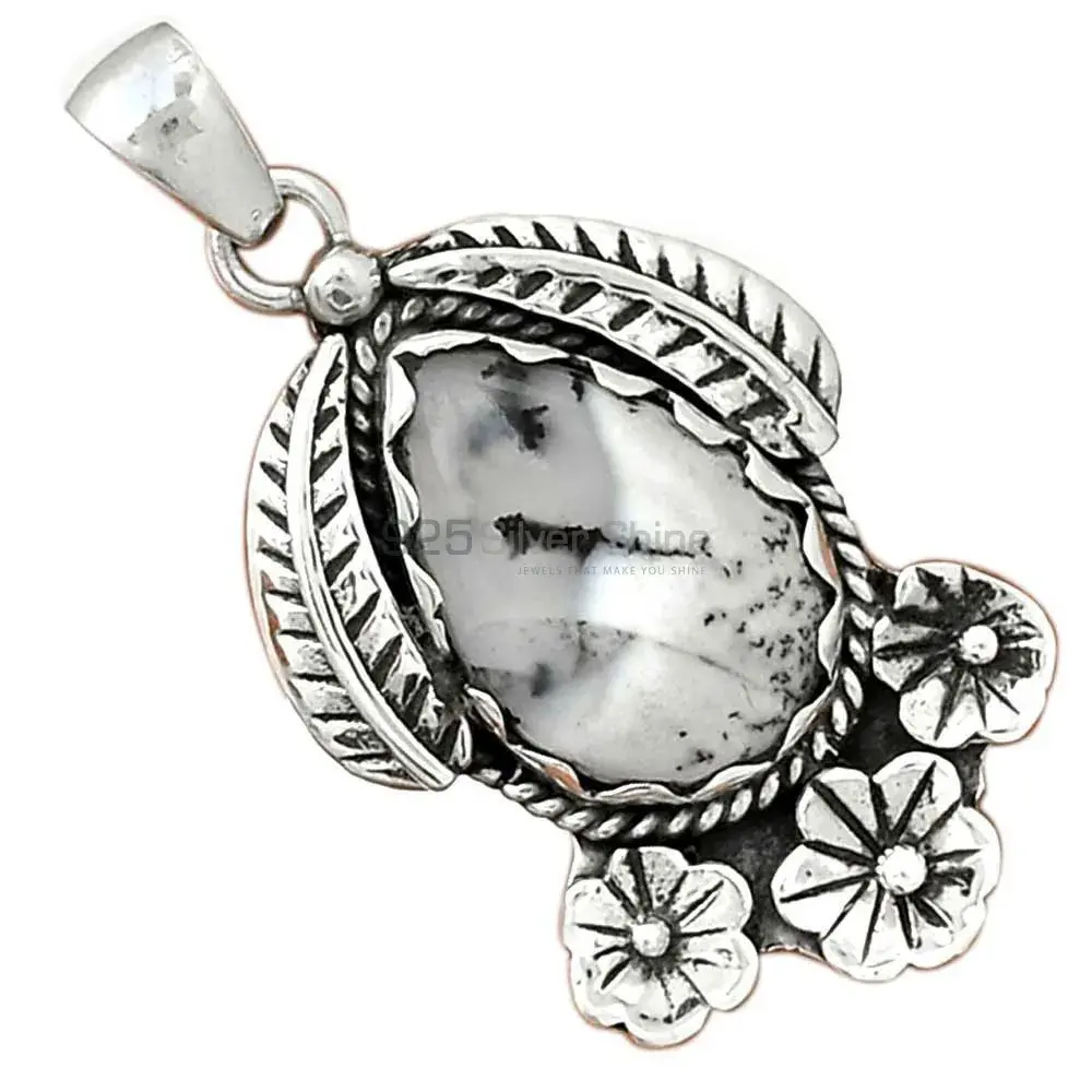 Dendrite Opal Gemstone Handmade Pendants In Solid Sterling Silver Jewelry 925SP091-10_0