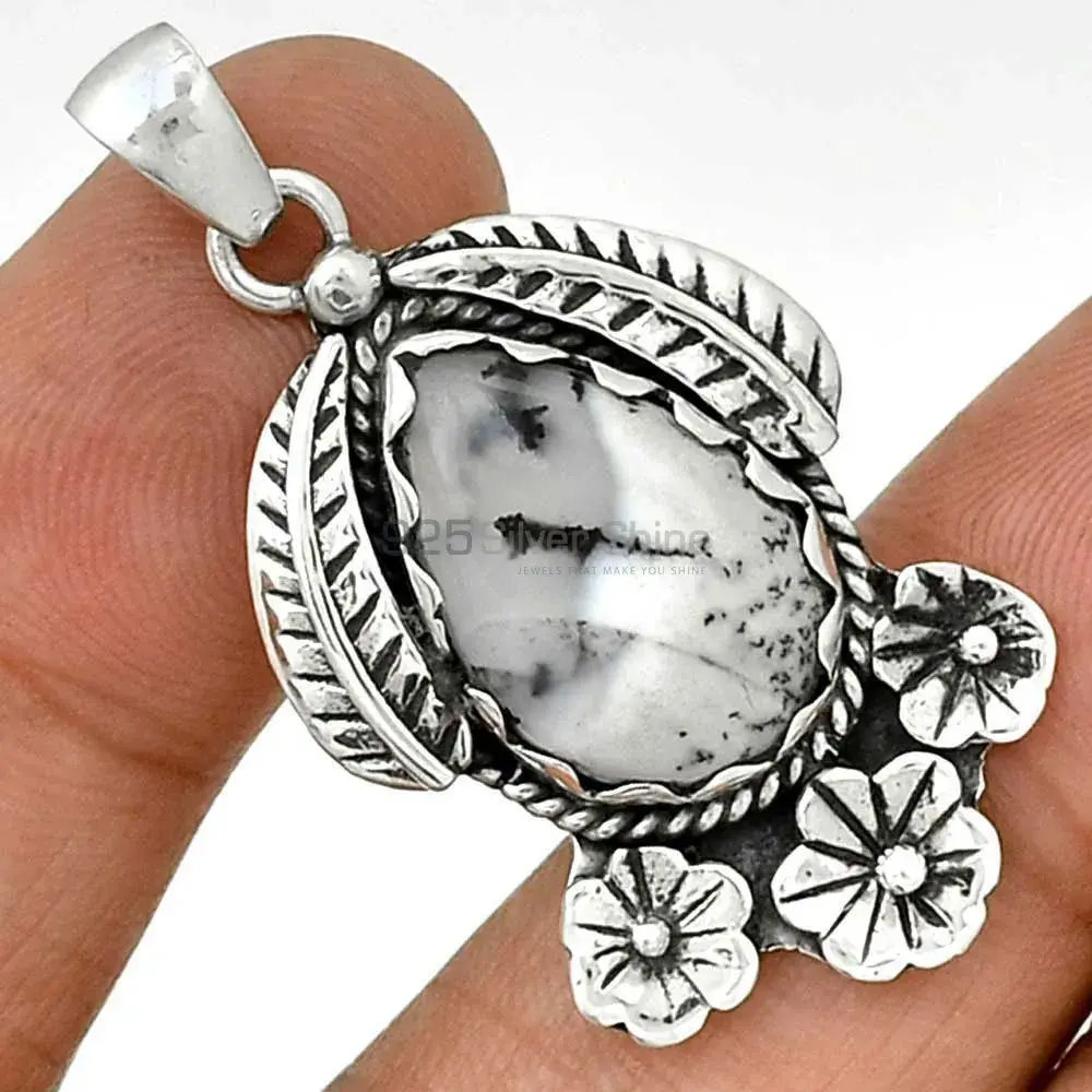 Dendrite Opal Gemstone Handmade Pendants In Solid Sterling Silver Jewelry 925SP091-10_1