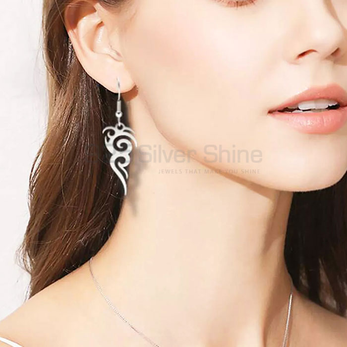 Best Quality Filigree Dangle Earring In Sterling Silver Minimalist Jewelry FGME162_1
