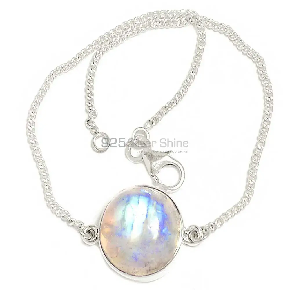 Fine Sterling Silver Bracelets In Rainbow Moonstone Jewelry 925SB303-12