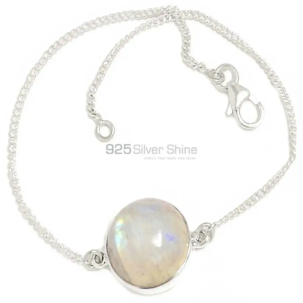 Fine Sterling Silver Bracelets In Rainbow Moonstone Jewelry 925SB303-12_1