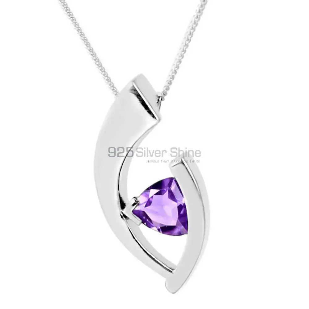 Best Quality Fine Sterling Silver Pendants Wholesaler In Amethyst Gemstone Jewelry 925SP224-5