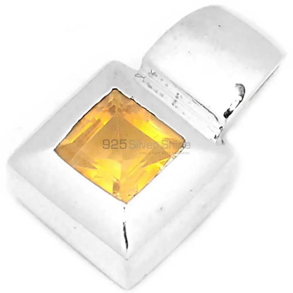 Fine Sterling Silver Pendants In Citrine Gemstone Jewelry 925SP272-3_0