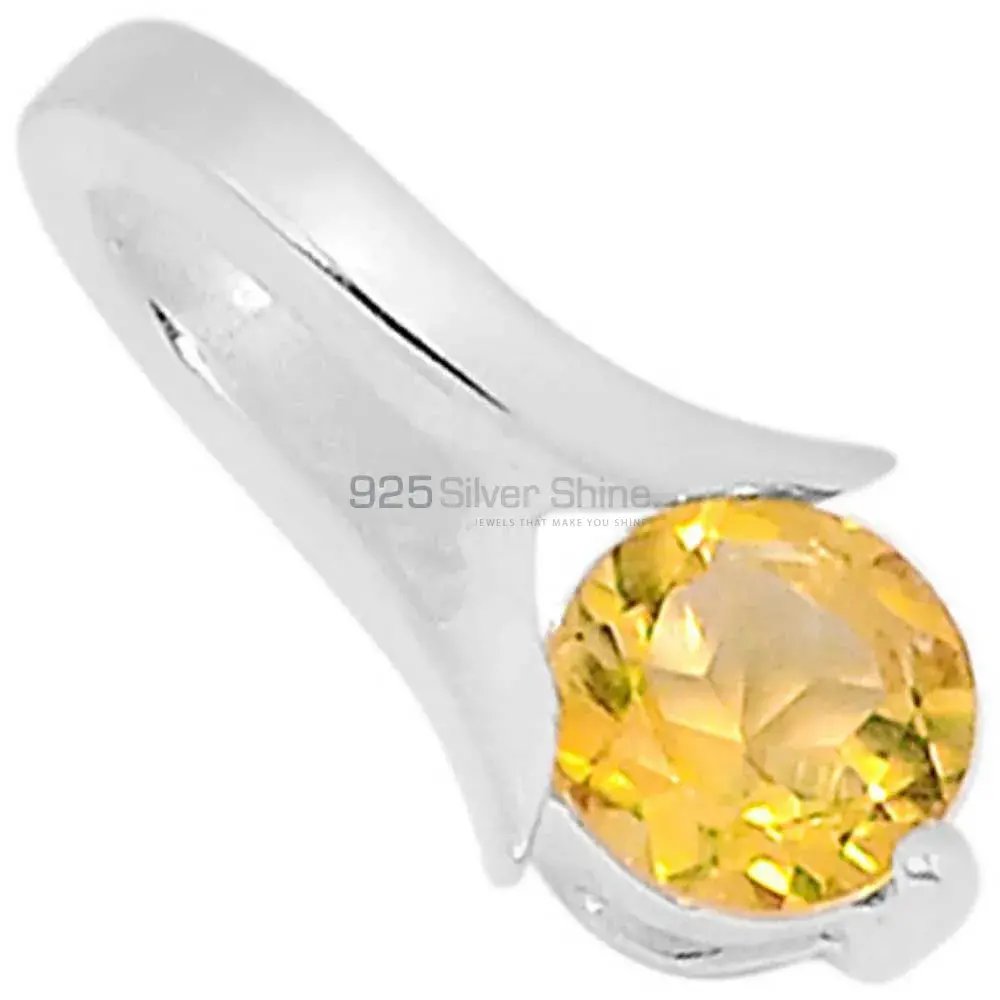 Fine Sterling Silver Pendants In Citrine Gemstone Jewelry 925SSP306-2