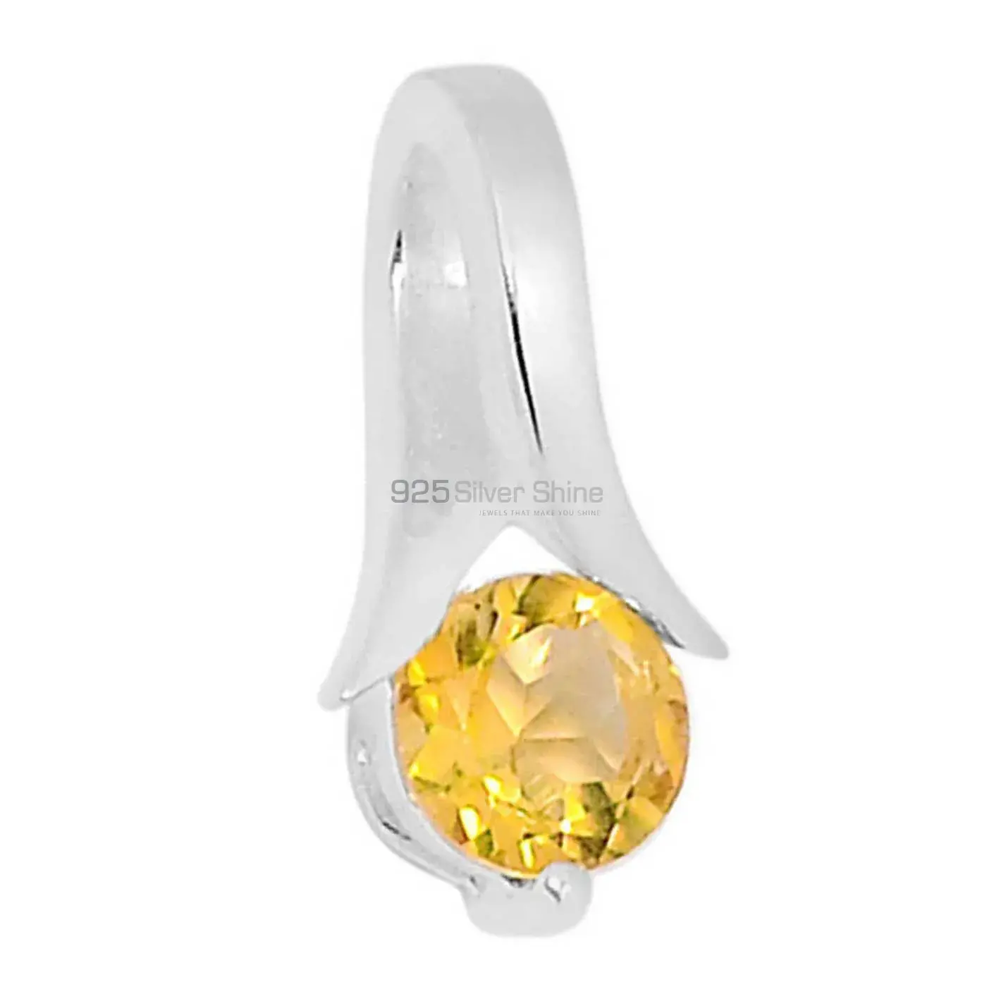 Fine Sterling Silver Pendants In Citrine Gemstone Jewelry 925SSP306-2_1