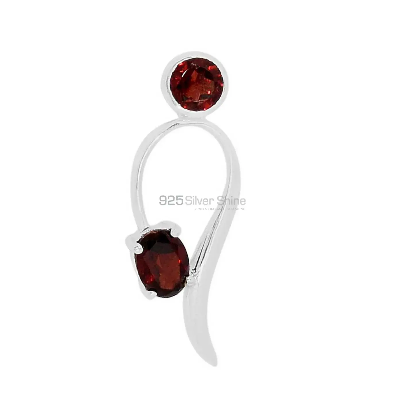 Fine Sterling Silver Pendants In Garnet Gemstone Jewelry 925SSP317-4_1