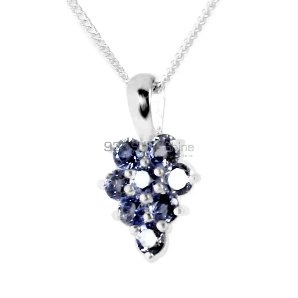 Fine Sterling Silver Pendants In Iolite Gemstone Jewelry 925SP208-3