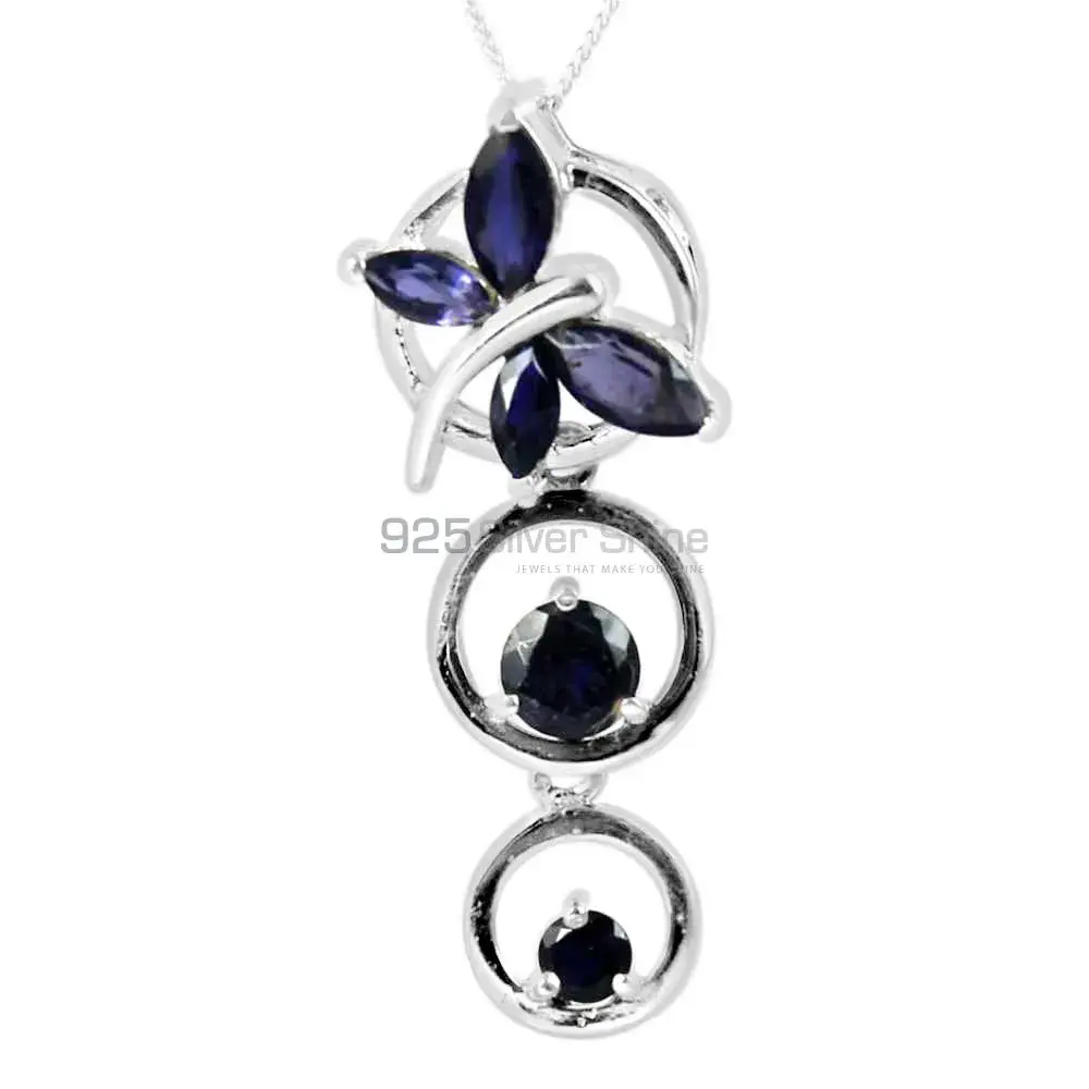 Best Quality Fine Sterling Silver Pendants Wholesaler In Iolite Gemstone Jewelry 925SP240-4