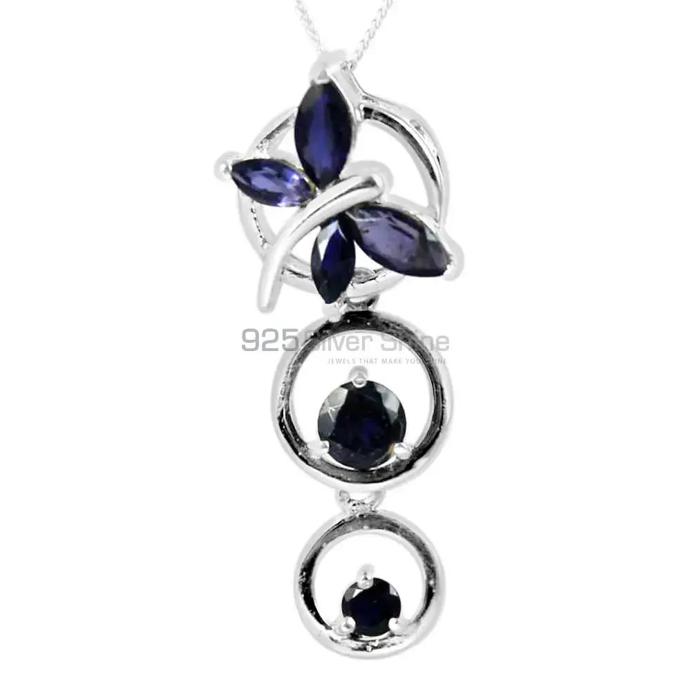 Fine Sterling Silver Pendants In Iolite Gemstone Jewelry 925SP240-4_0