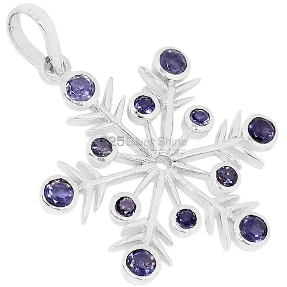 Best Quality Fine Sterling Silver Pendants Wholesaler In Iolite Gemstone Jewelry 925SSP327-2