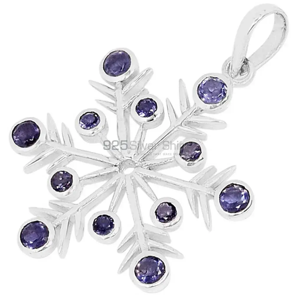 Fine Sterling Silver Pendants In Iolite Gemstone Jewelry 925SSP327-2_1