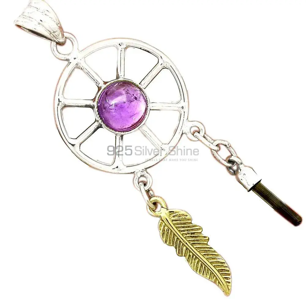 Fine Sterling Silver Pendants In Multi Gemstone Jewelry 925SP38-1