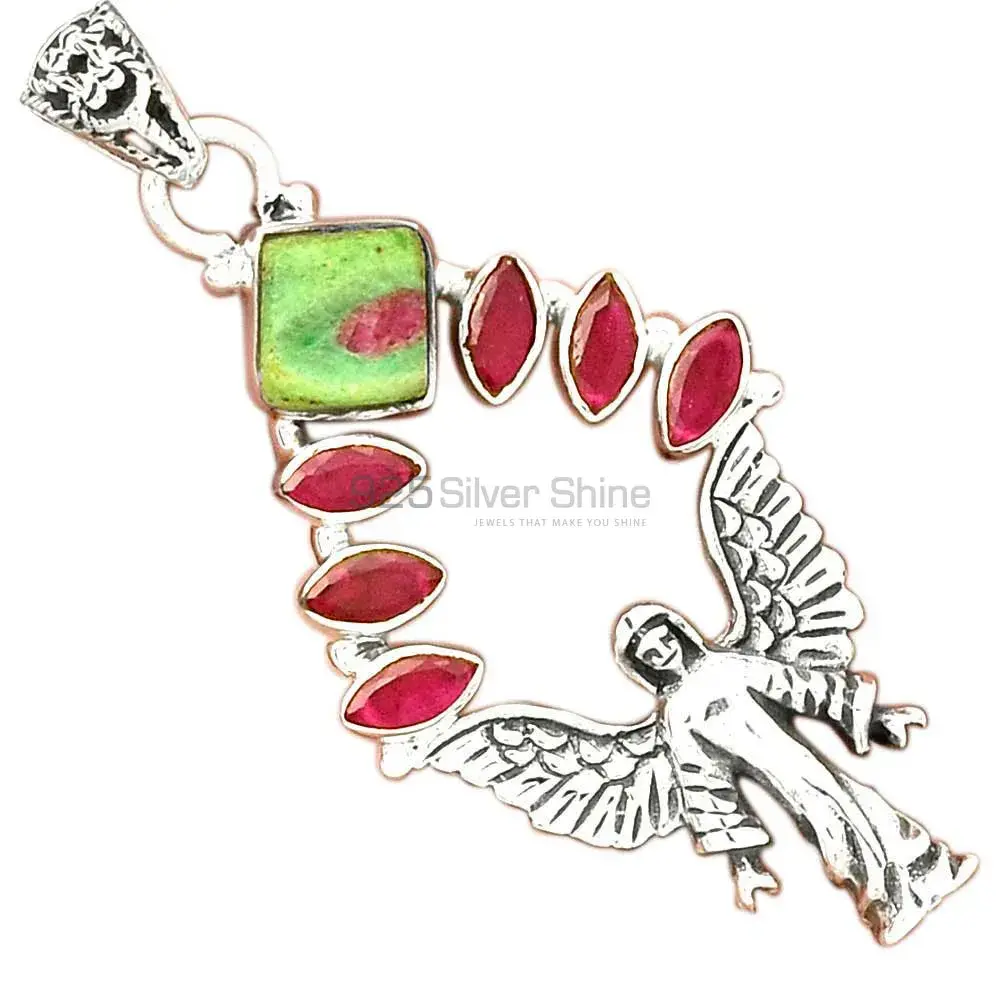 Best Quality Fine Sterling Silver Pendants Wholesaler In Multi Gemstone Jewelry 925SP51-5