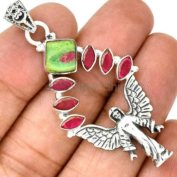Fine Sterling Silver Pendants In Multi Gemstone Jewelry 925SP51-5_1