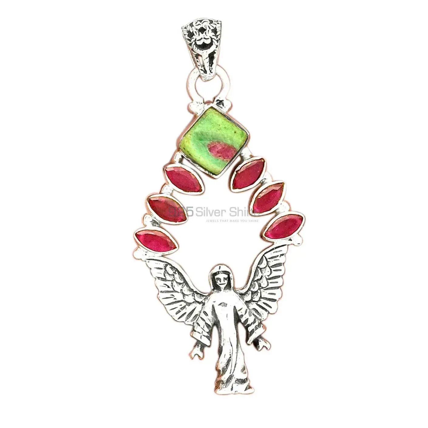 Fine Sterling Silver Pendants In Multi Gemstone Jewelry 925SP51-5_2
