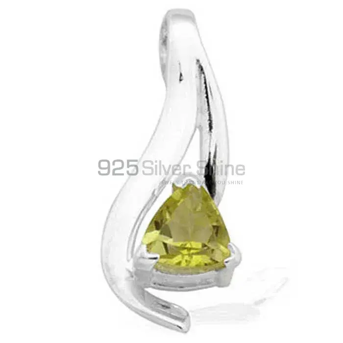 Fine Sterling Silver Pendants In Peridot Gemstone Jewelry 925SP1588_0