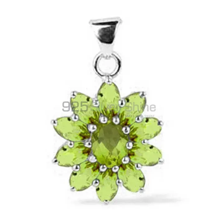 Fine Sterling Silver Pendants In Peridot Gemstone Jewelry 925SP1638