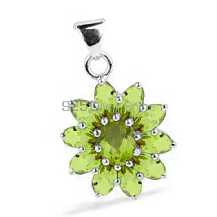 Fine Sterling Silver Pendants In Peridot Gemstone Jewelry 925SP1638_0