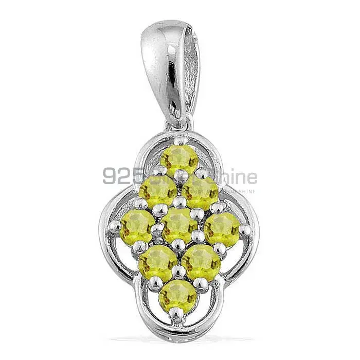 Fine Sterling Silver Pendants In Peridot Gemstone Jewelry 925SP1688_0