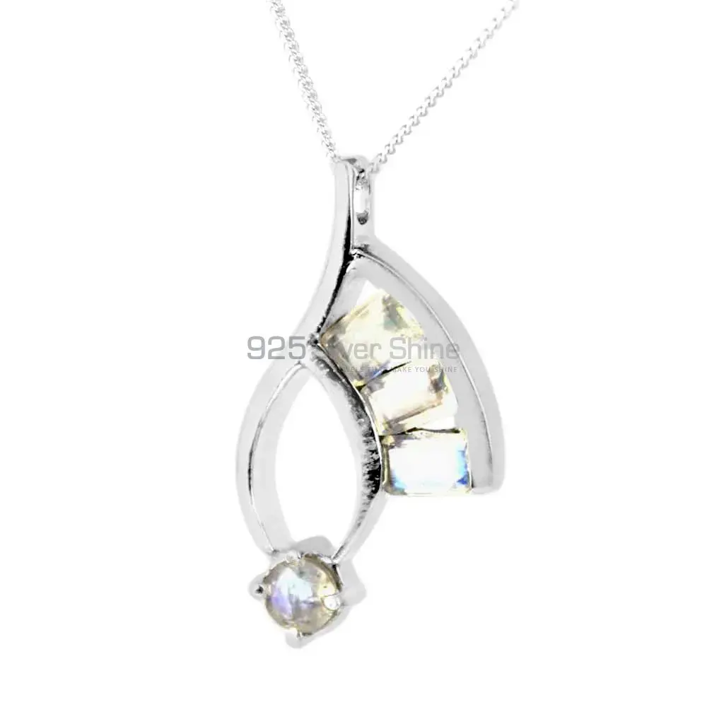 Best Quality Fine Sterling Silver Pendants Wholesaler In Rainbow Gemstone Jewelry 925SP216-1