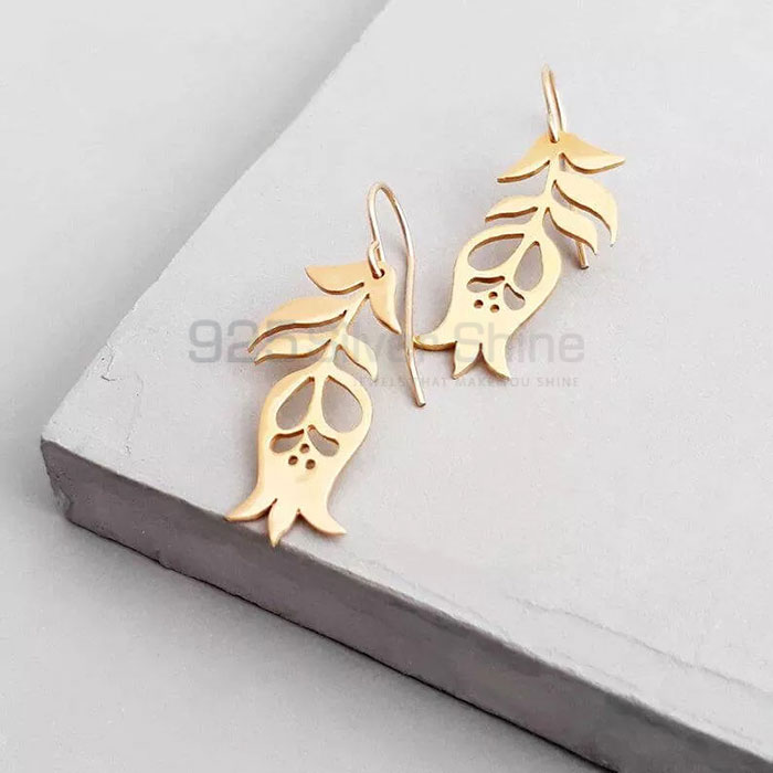 Best Quality Flower Sterling Silver Minimalist Dangle Earring FWME190_1