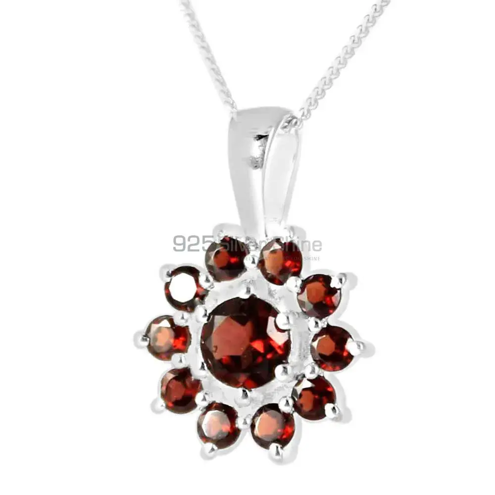 Best Quality Garnet Gemstone Pendants Suppliers In 925 Fine Silver Jewelry 925SP250-8