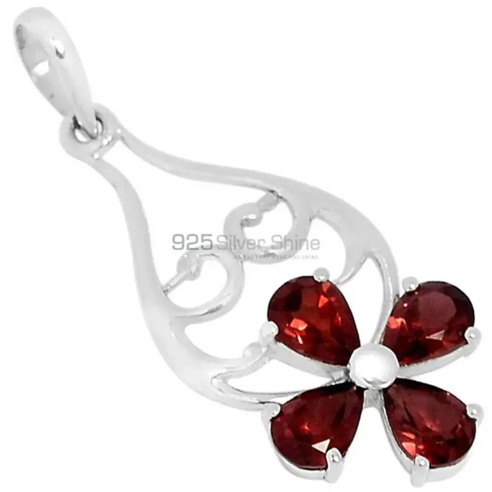 Garnet Gemstone Pendants In 925 Fine Silver Jewelry 925SSP319-4