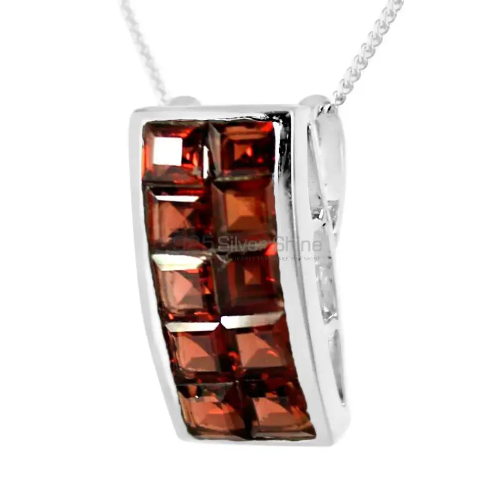 Best Quality Garnet Gemstone Pendants Wholesaler In Fine Sterling Silver Jewelry 925SP245-2