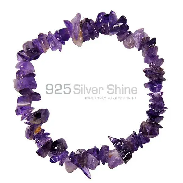 Best Quality Genuine Amethyst Gemstone Beads Bracelets 925BB117