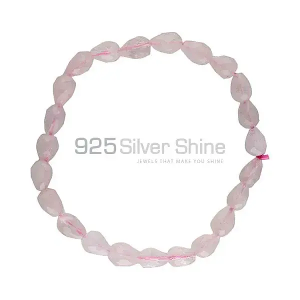 Best Quality Genuine Rose Quartz Gemstone Beads Bracelets 925BB200
