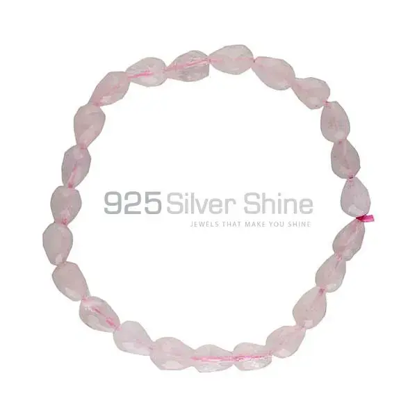 Genuine Rose Quartz Gemstone Beads Bracelets 925BB200