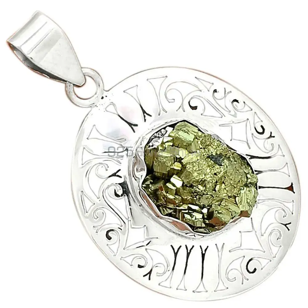 Golden Pyrite Gemstone Handmade Pendants In Solid Sterling Silver Jewelry 925SP16-3_0