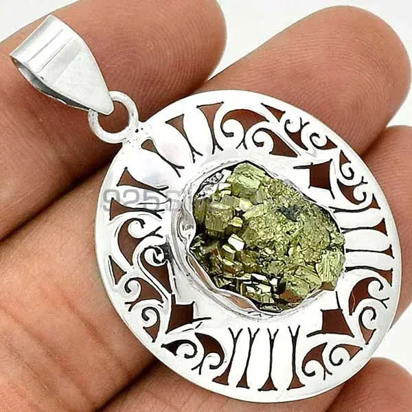 Golden Pyrite Gemstone Handmade Pendants In Solid Sterling Silver Jewelry 925SP16-3_1