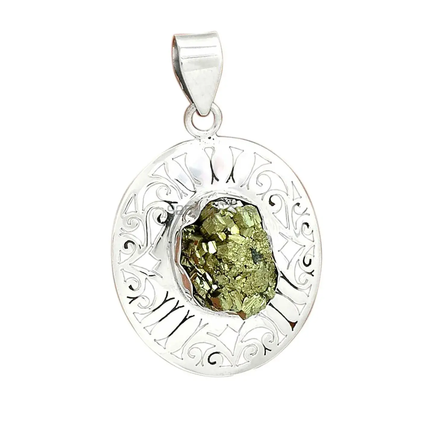 Best Quality Golden Pyrite Gemstone Handmade Pendants In Solid Sterling Silver Jewelry 925SP16-3_1