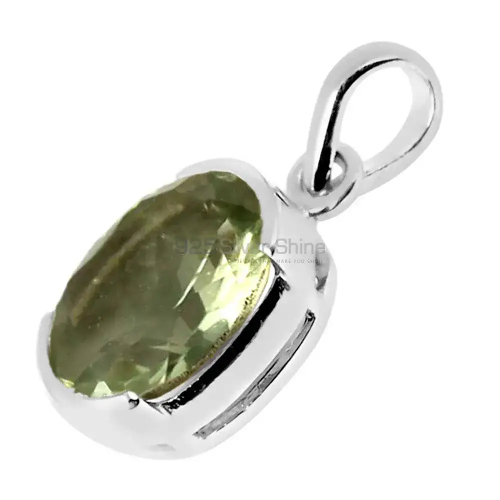 Green Amethyst Gemstone Handmade Pendants In Solid Sterling Silver Jewelry 925SP251-3_1
